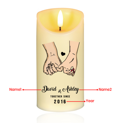 [Copy]Personalised LED Candle with Custom 2 Names – "To My Love, The Day I Met You, I Found My Missing Piece" -Valentine’s Day Gift for Him/Her | Jessemade