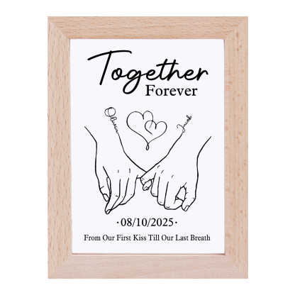 Personalised Frame Night Light – with Custom Names and Date - "Together Forever"  | Valentine’s Day Gift for Him/Her | Jessemade