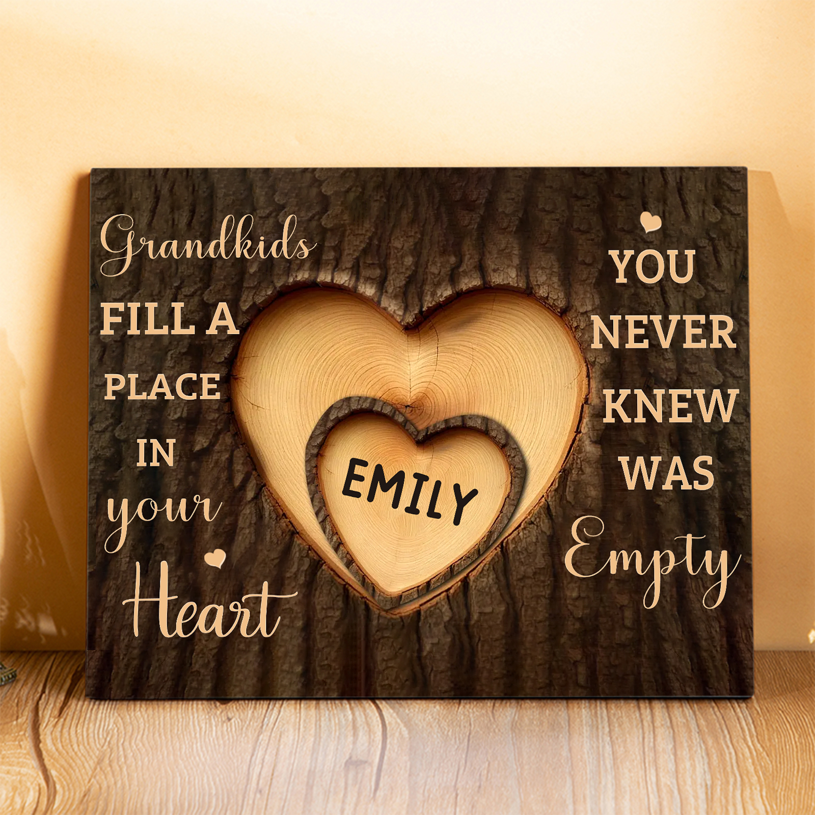 [Copy]Personalised Wooden Ornament – with Custom 3-5 Names – "Our Family Love is Rock Solid" – Unique Mother's Day Gift for Her | Jessemade