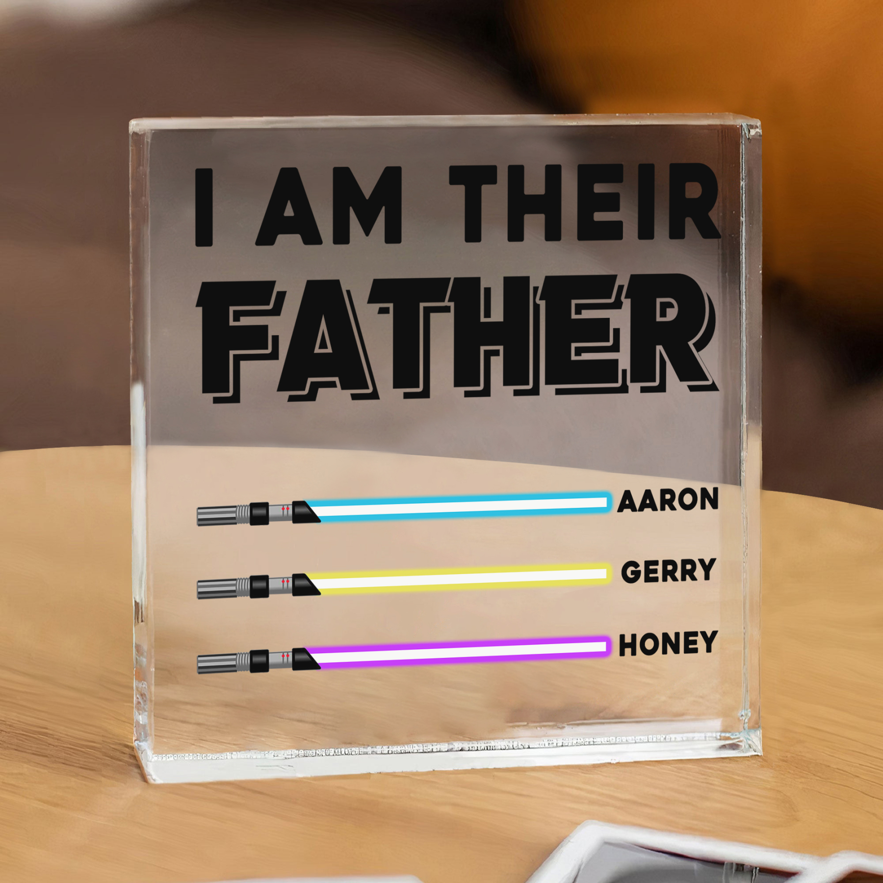 Personalised Acrylic Plaque for Dad – Custom 1 Text & 3 Names Gift for Dad | Jessemade