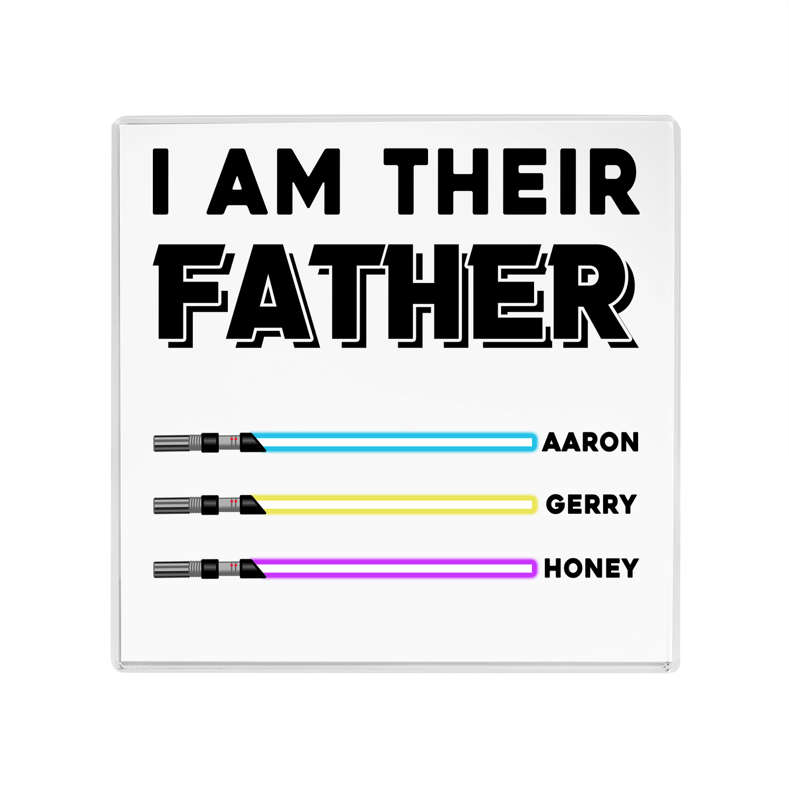 Personalised Acrylic Plaque for Dad – Custom 1 Text & 3 Names Gift for Dad | Jessemade
