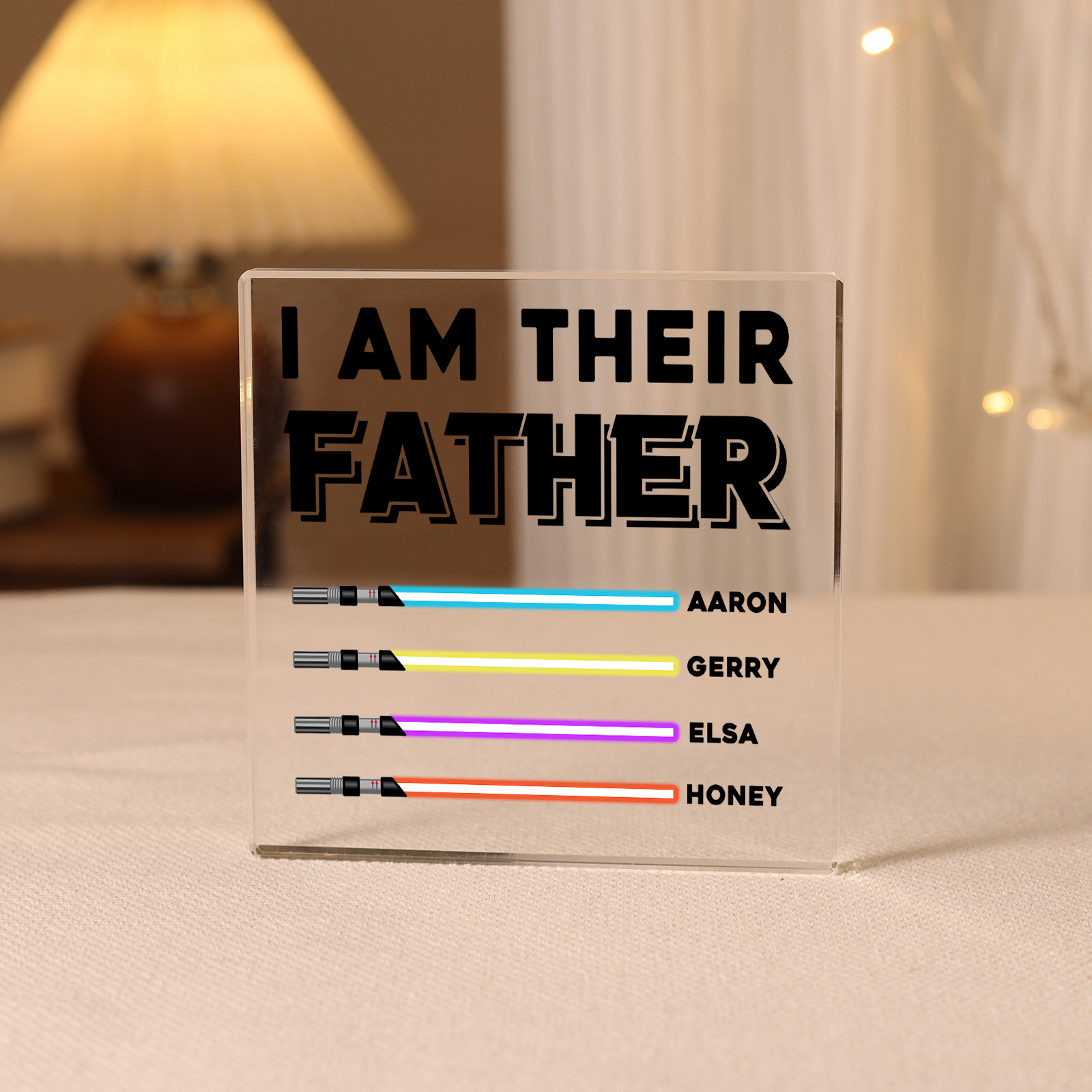 Personalised Acrylic Plaque for Dad – Custom 1 Text & 4 Names Gift for Dad | Jessemade