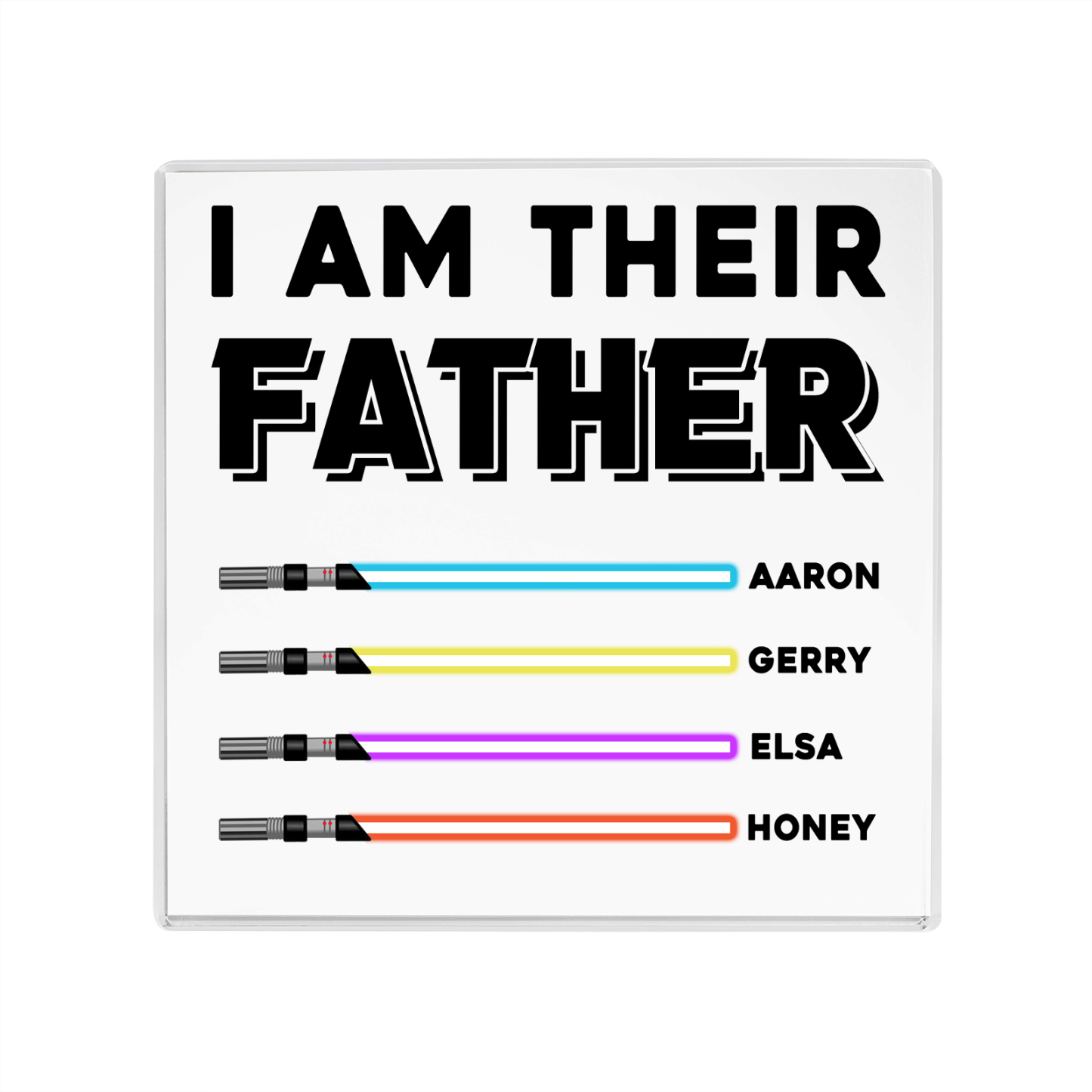 Personalised Acrylic Plaque for Dad – Custom 1 Text & 4 Names Gift for Dad | Jessemade