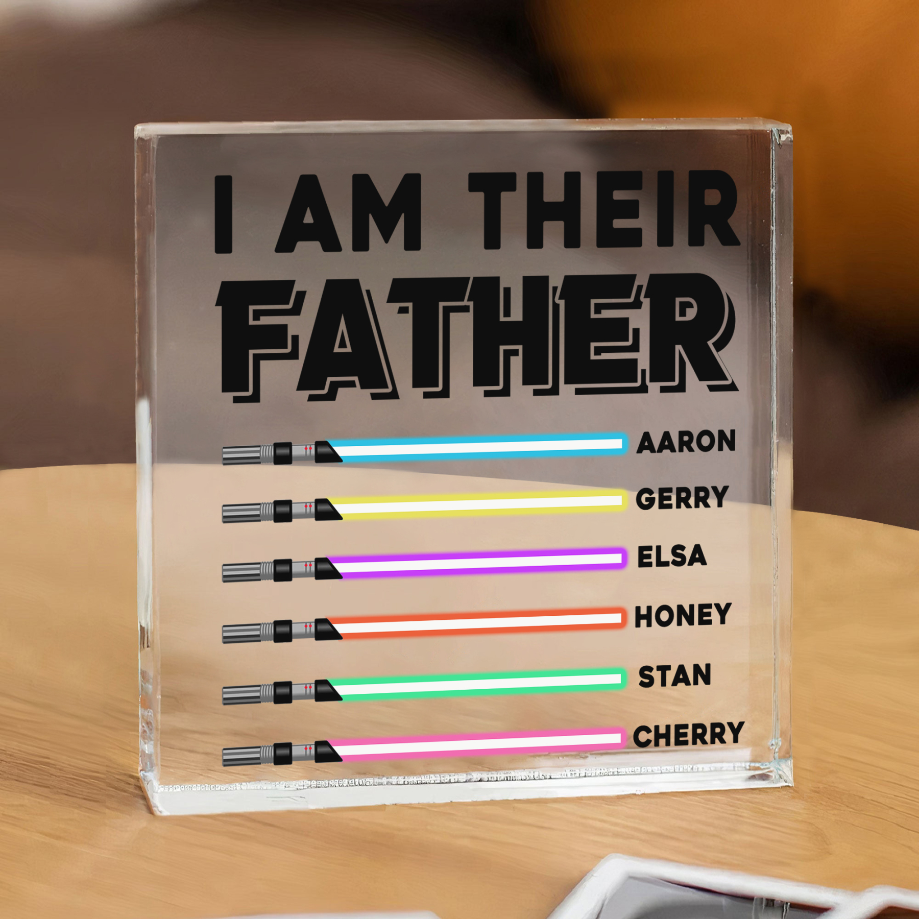 Personalised Acrylic Plaque for Dad – Custom 1 Text & 6 Names Gift for Dad | Jessemade