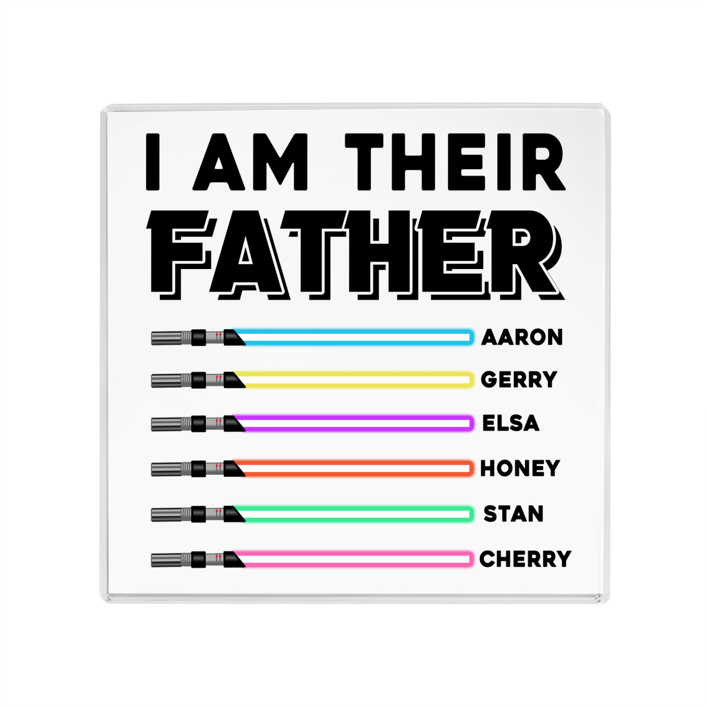 Personalised Acrylic Plaque for Dad – Custom 1 Text & 6 Names Gift for Dad | Jessemade