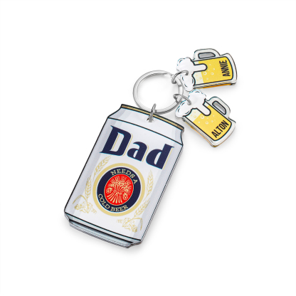 Funny ‘Dad Needs a Cold Beer’ Personalised Keyring for Men – Ideal Father’s Day Gift | Jessemade