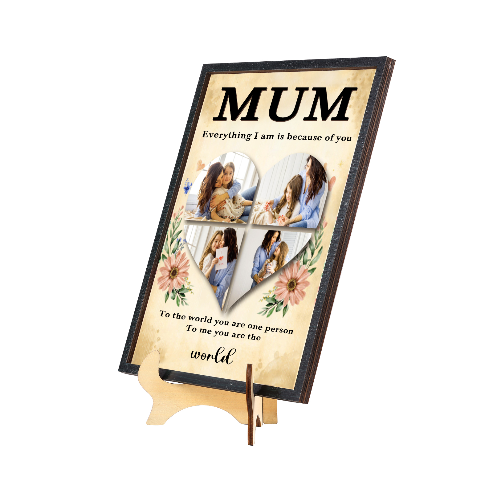 Personalised 4 Photos Wooden Ornament Ornament for Mother's Day | Jessemade