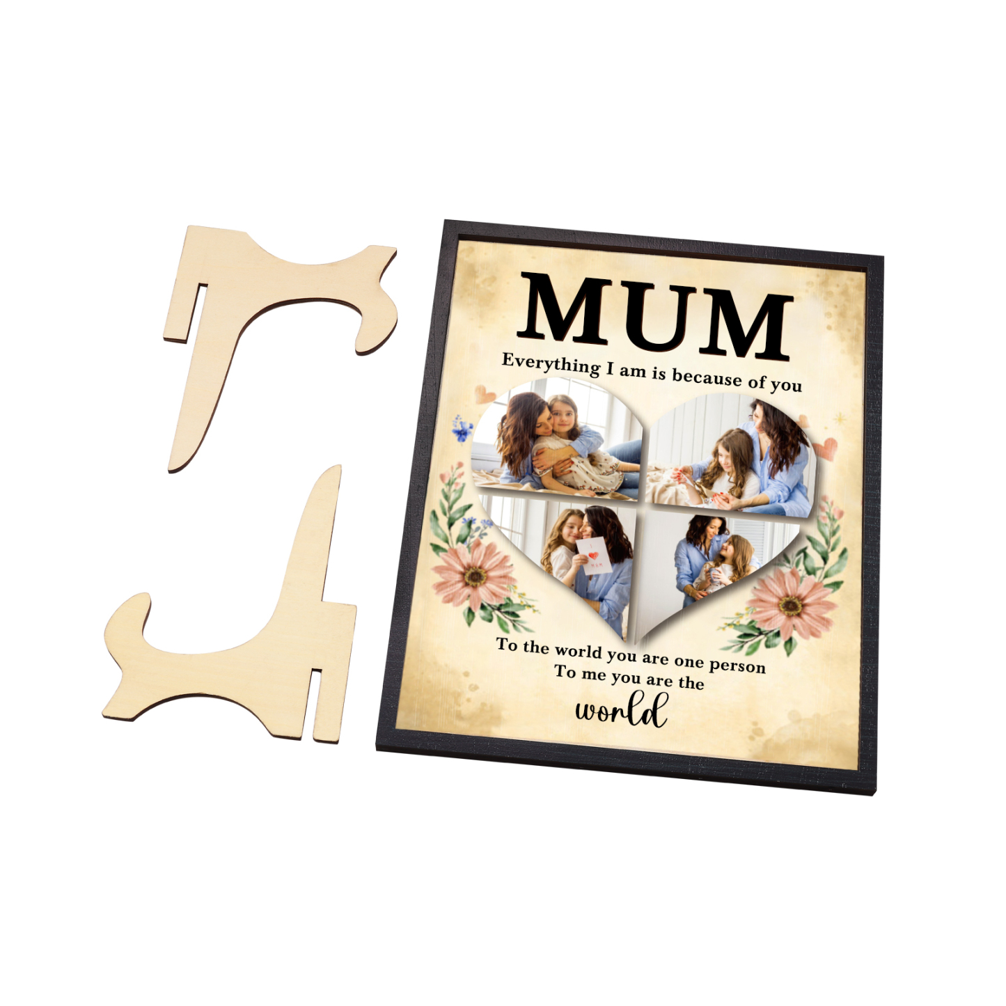 Personalised 4 Photos Wooden Ornament Ornament for Mother's Day | Jessemade