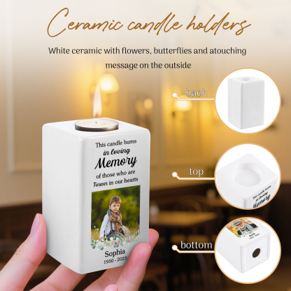 Personalised Photo Memorial Candle Holder - Custom Name & Dates Memorial Gift | Jessemade