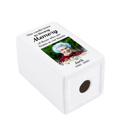 Personalised Photo Memorial Candle Holder - Custom Name & Dates Memorial Gift | Jessemade