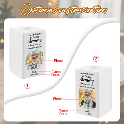 Personalised Photo Memorial Candle Holder - Custom Name & Dates Memorial Gift | Jessemade