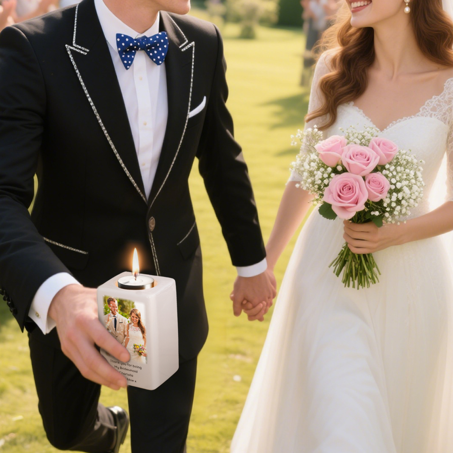 Personalised Photo Candle Holder- Custom Name & Text Gift | Jessemade