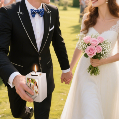 Personalised Photo Candle Holder- Custom Name & Text Gift | Jessemade