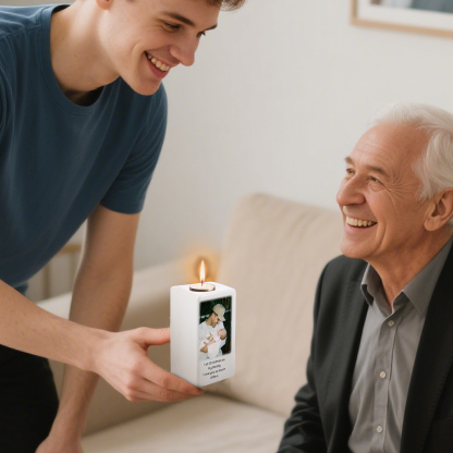 Personalised Photo Candle Holder- Custom Name & Text Gift | Jessemade