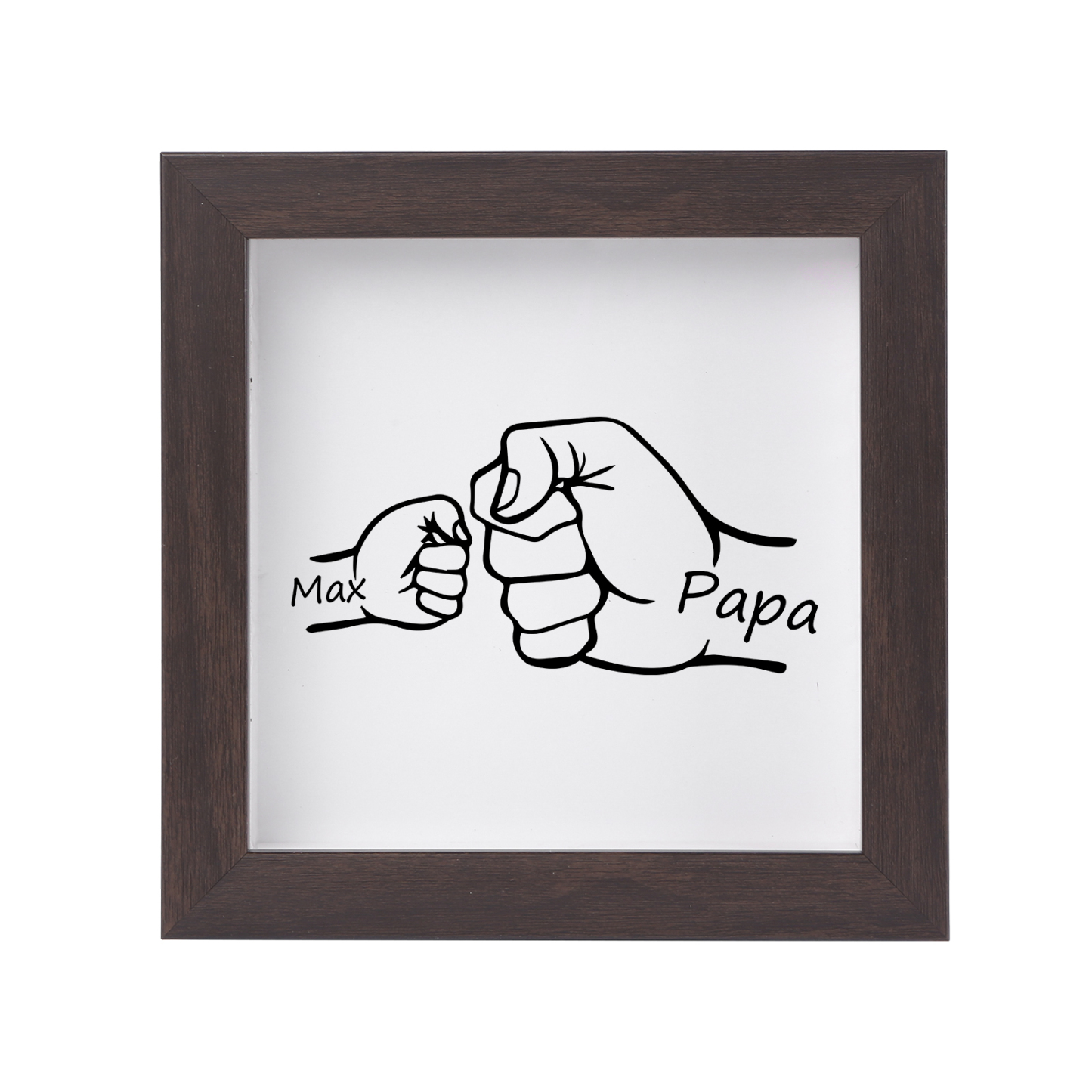 1 Name-Personalised Dad Family Fist Bump Frame Wooden Ornament Custom