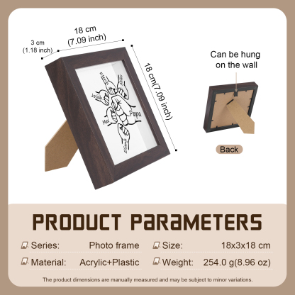 5 Names & 1 Text-Personalised Fist Bump Frame Wooden Ornament Custom Plaque Home Decoration for Father | Jessemade