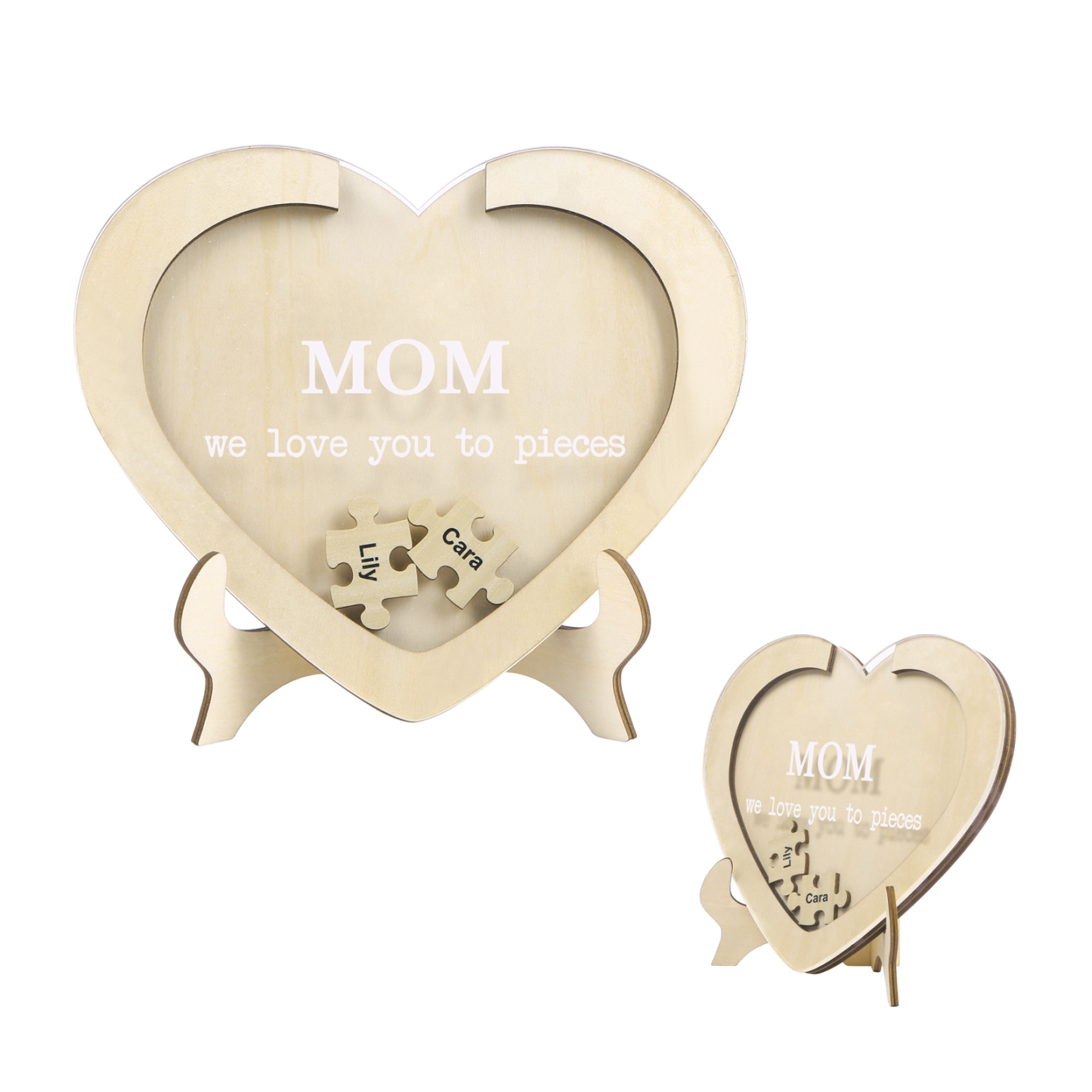 2 Names & 2 Texts Personalised Wooden Acrylic Ornament for Mum | Jessemade