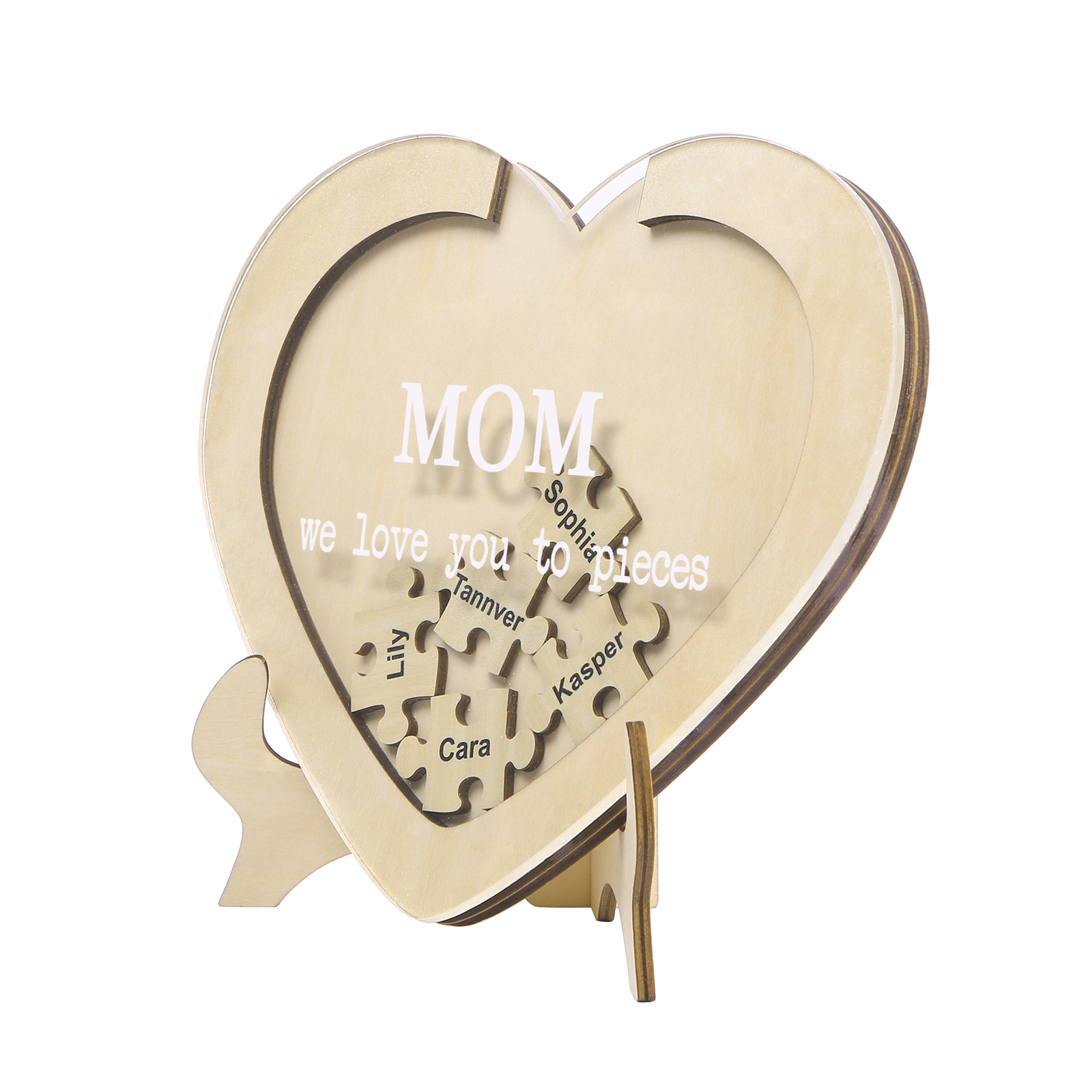 5 Names & 2 Texts Personalised Wooden Acrylic Ornament for Mum | Jessemade