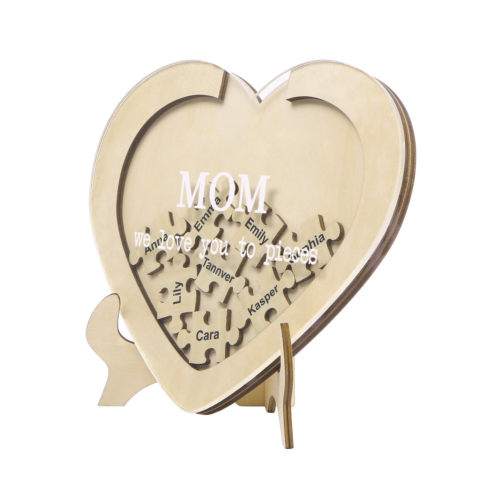 8 Names & 2 Texts Personalised Wooden Acrylic Ornament for Mum | Jessemade