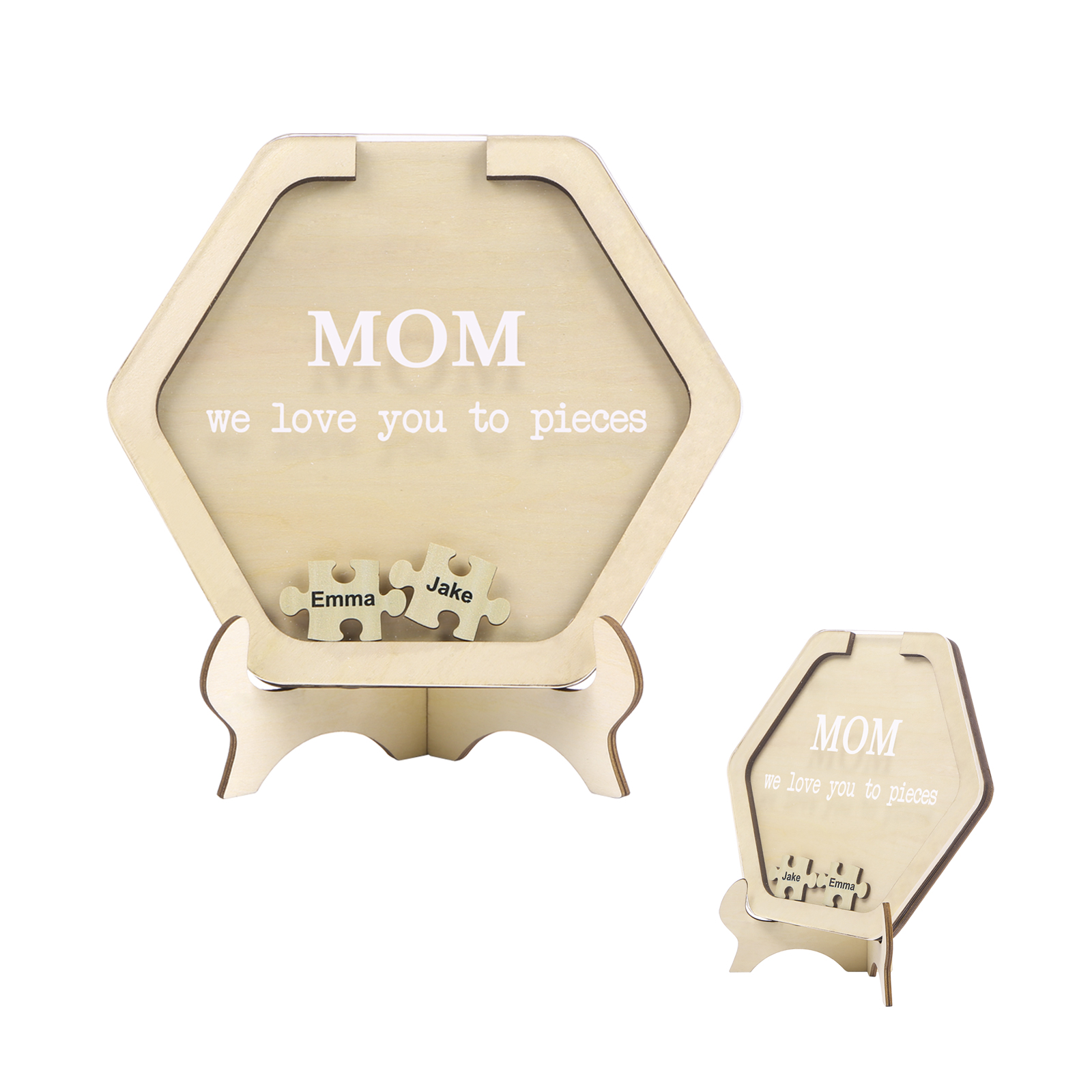 2 Names & 2 Texts Personalised Wooden Acrylic Ornament for Mum | Jessemade