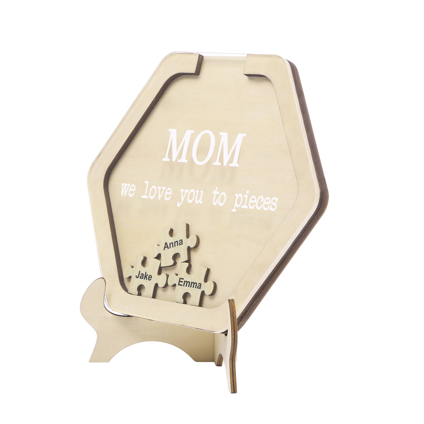 3 Names & 2 Texts Personalised Wooden Acrylic Ornament for Mum | Jessemade