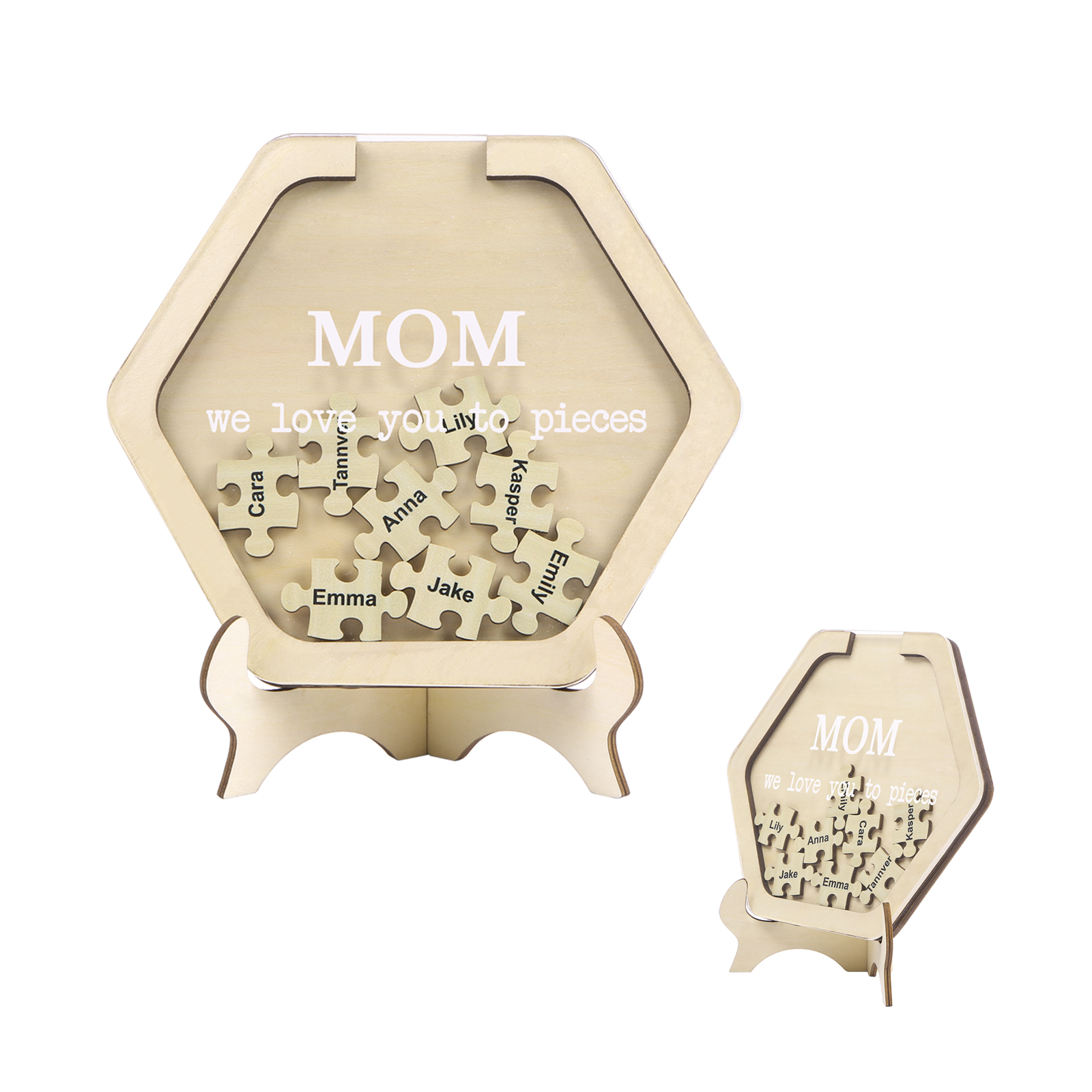 8 Names & 2 Texts Personalised Wooden Acrylic Ornament for Mum | Jessemade