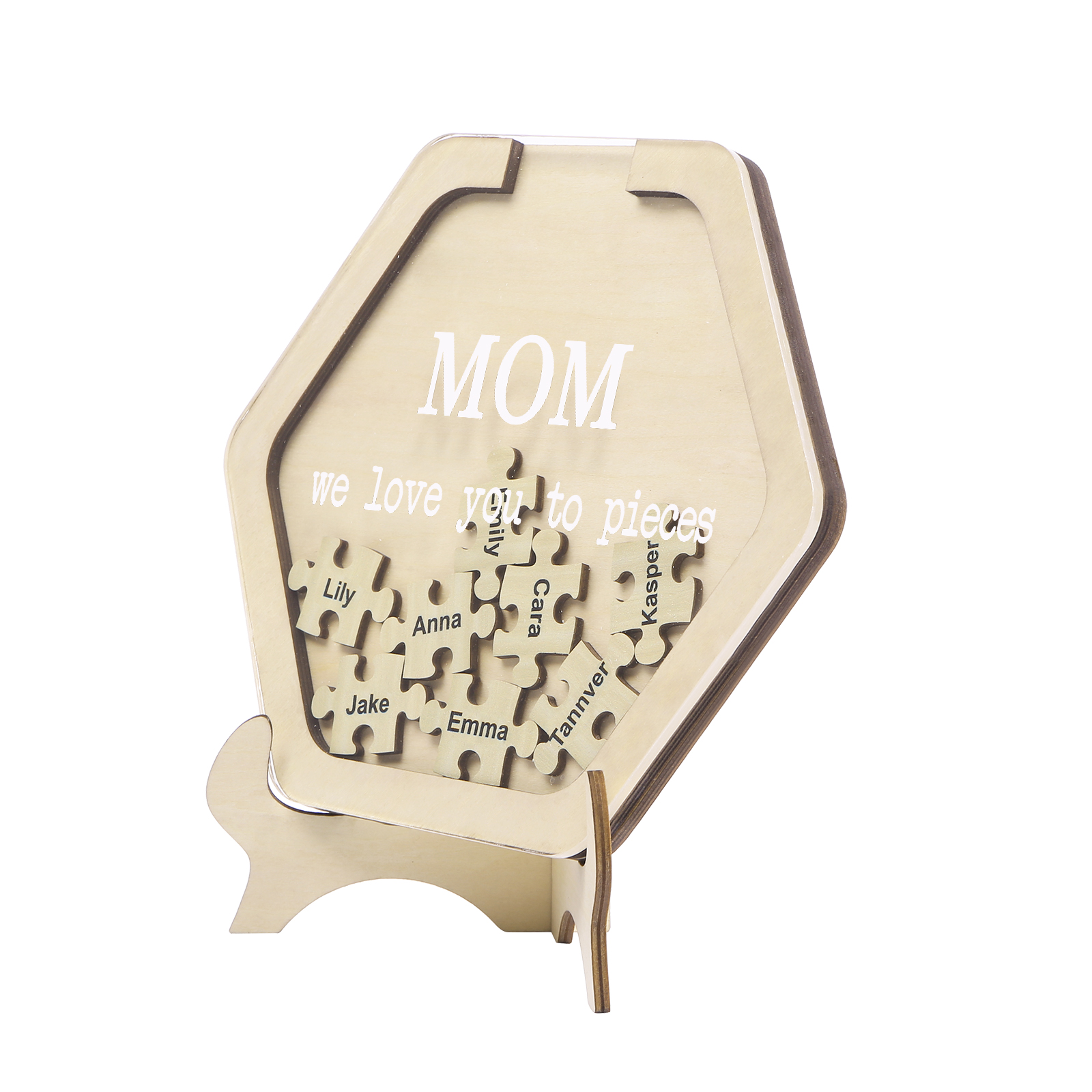 8 Names & 2 Texts Personalised Wooden Acrylic Ornament for Mum | Jessemade