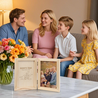 4 Names Personalised Wooden Frame with Photo and Date - Father’s Day Gift | Jessemade