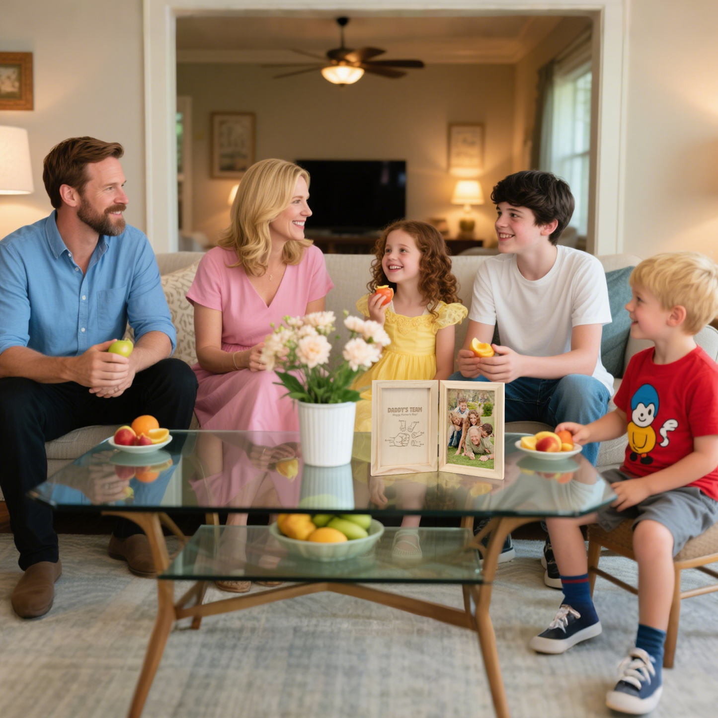 5 Names Personalised Wooden Frame with Photo and Date - Father’s Day Gift | Jessemade