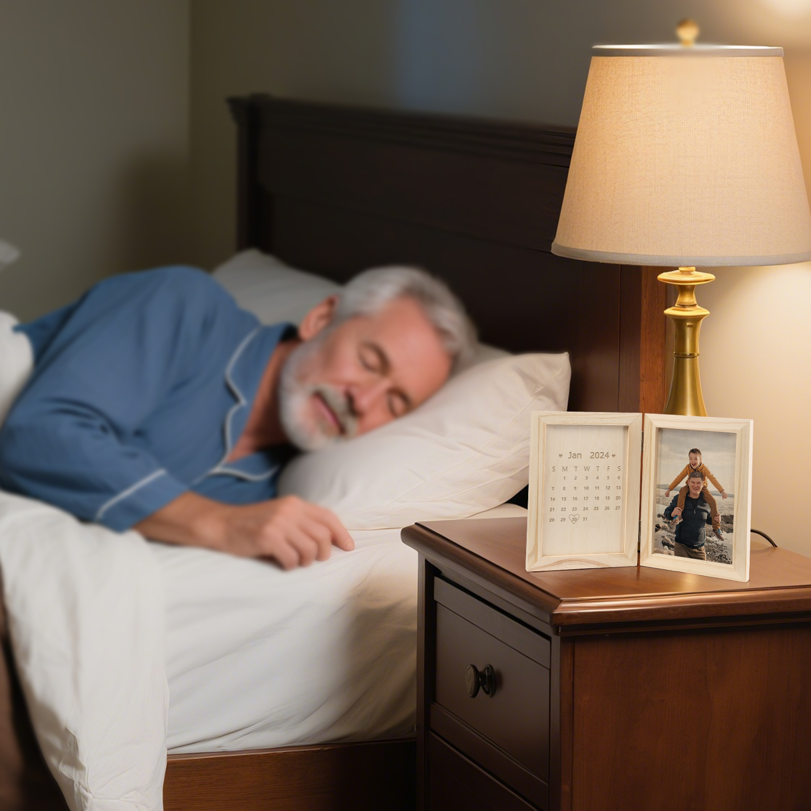 Personalised Wooden Frame with Photo and Date - Father’s Day Gift | Jessemade