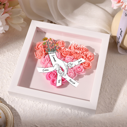 5 Names & 2 Texts Personalised Rose Flower Frame – A Thoughtful Gift f