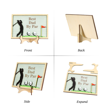 2 Names & 1 Text Personalised Golf Wooden Plaque – Custom Father's Day Gift | Jessemade