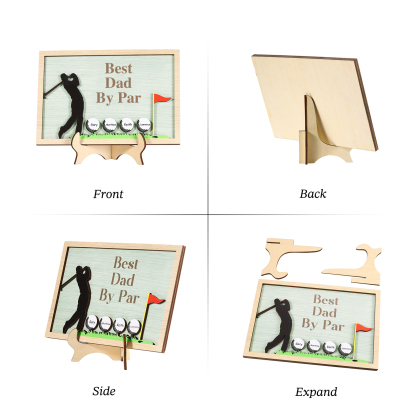4 Names & 1 Text Personalised Golf Wooden Plaque – Custom Father's Day Gift | Jessemade