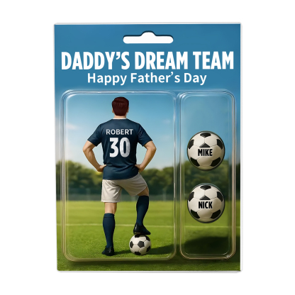 3 Names Personalised Football Dad Display Plaque – Custom Father's Day Gift | Jessemade