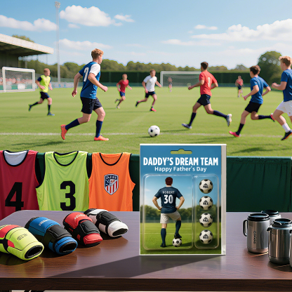 5 Names Personalised Football Dad Display Plaque – Custom Father's Day Gift | Jessemade