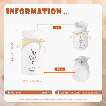 Personalised Vase with Names or Initials - Special Wedding Gift | Jessemade