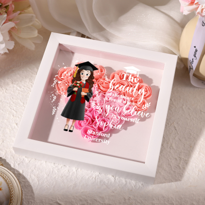 Personalized Graduation Flower Frame – Custom Name & Text | Lorajewel