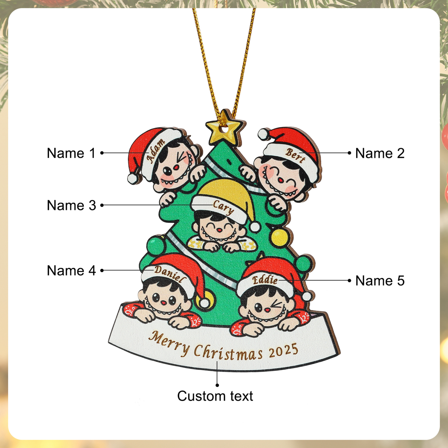 Personalised Family Christmas Tree Ornament 2025