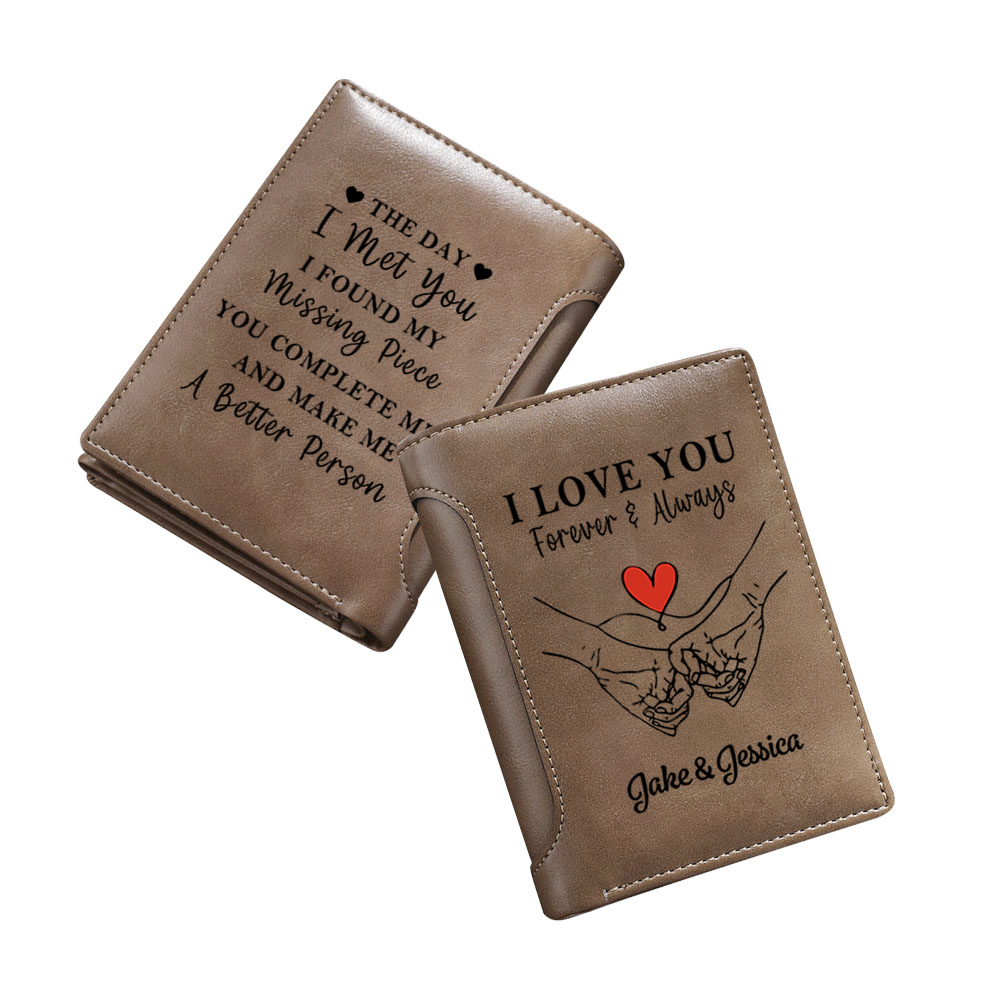 Personalised PU Leather Wallet with the Message for Men