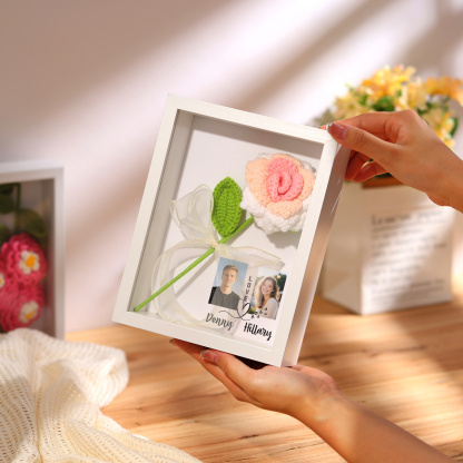 Personalised 3D Tulip Crochet Flower Photo Frame