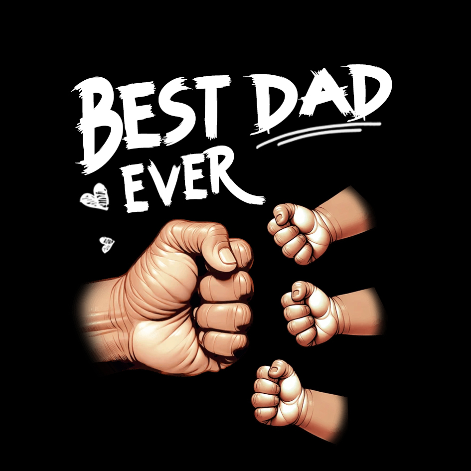 Best Dad Ever Fist Bump Cartoon Card
