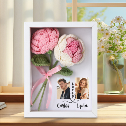 Personalised 3D Tulip Crochet Flower Photo Frame