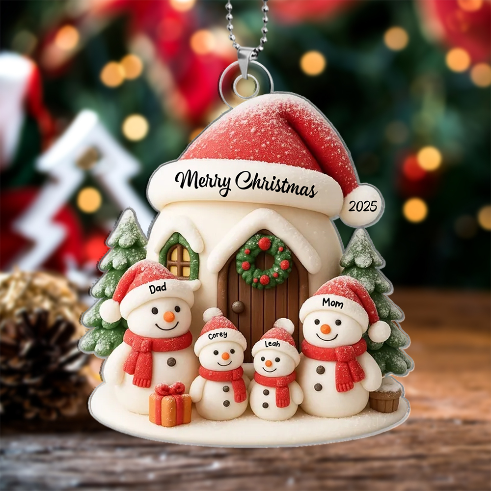 2025 Personalised Snowman Family Christmas Ornament