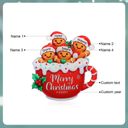 Personalised Gingerbread Mug Xmas Fridge Magnet