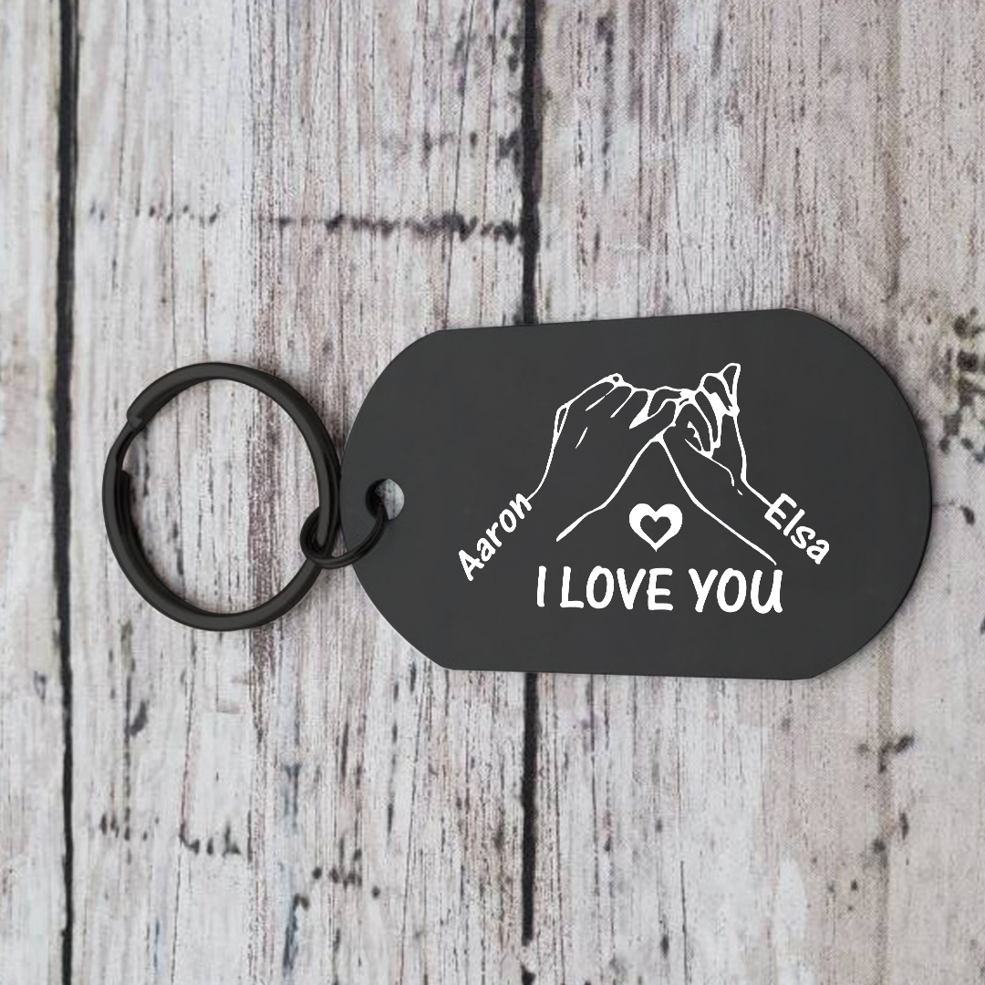 Customisable Black Couple Keyring Drive safe