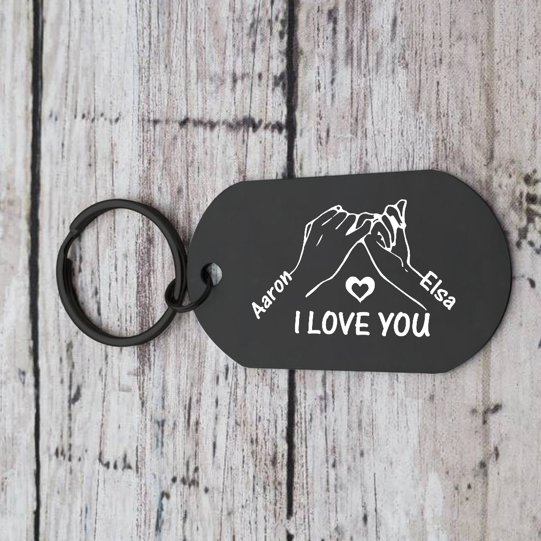 Customisable Black Couple Keyring Drive safe