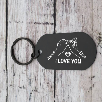 Customisable Black Couple Keyring Drive safe