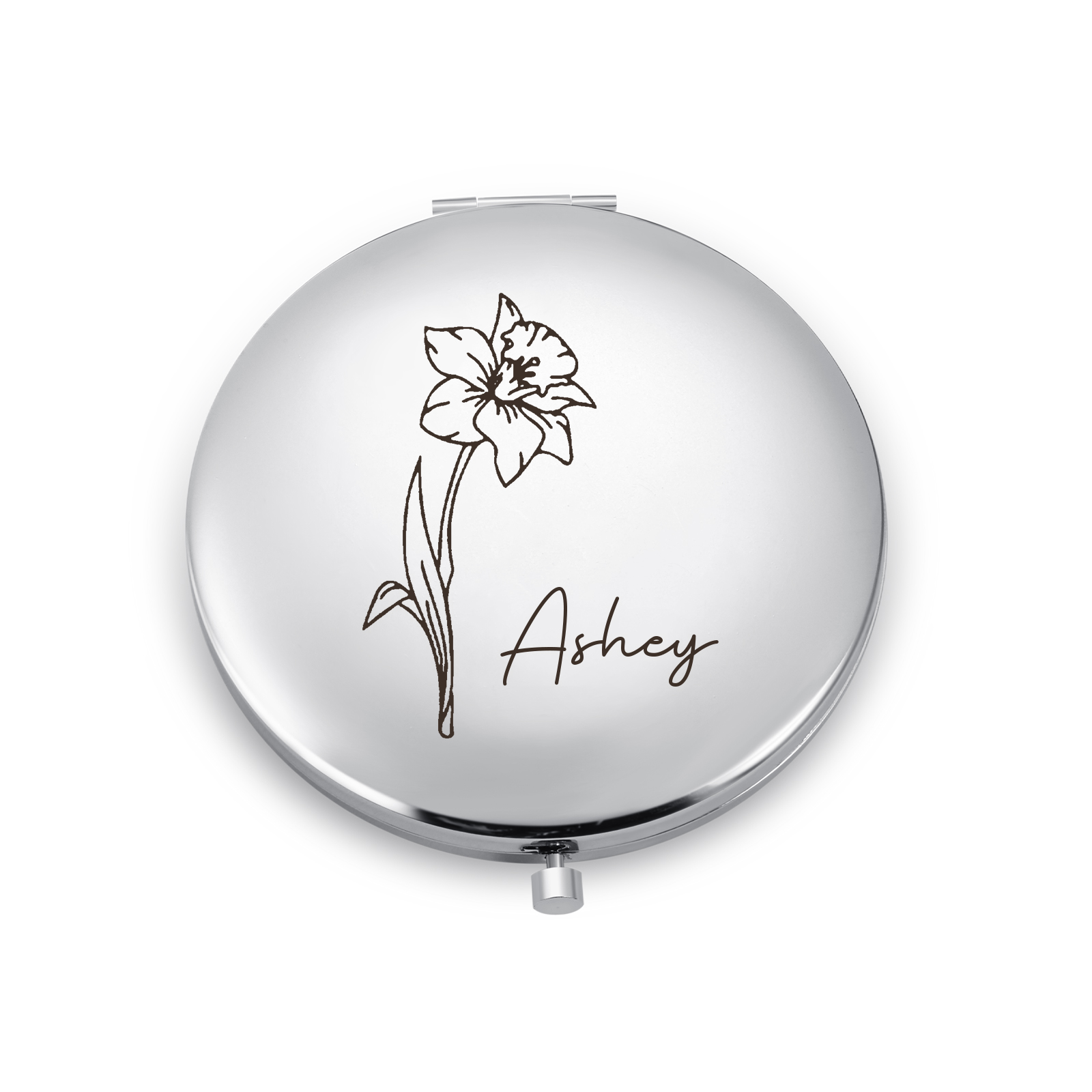Jessemade UK Personalized Name And Birth Flower Makeup Mirror Exquisite Small Gift For Her 14.99 n1-f1