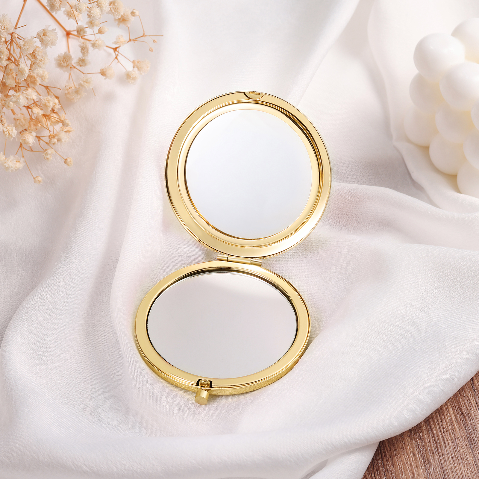 Personalized Name And Birth Flower Makeup Mirror Exquisite Small Gift For Her