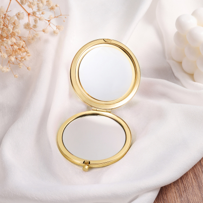 Personalized Name And Birth Flower Makeup Mirror Exquisite Small Gift For Her